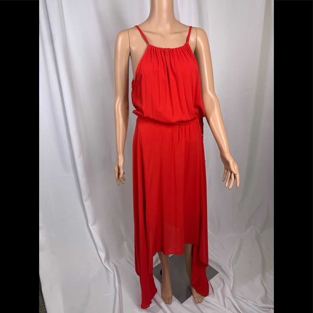Express Red High-Low Maxi Dress